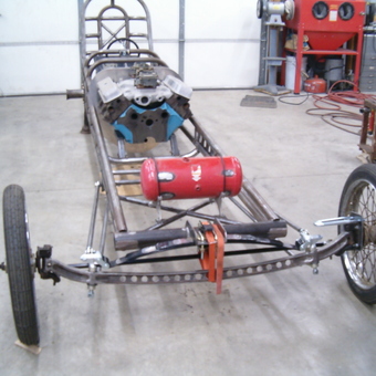 Dragster Chassis with Engine and Gas Tank - 389 Dragmaster from Portsmouth, Ohio