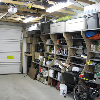 Garage with DIY Shelving, Storage Bins, and Tools - IanC from Calgary, AB