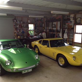 Classic Green and Yellow Sports Cars in Well-Organized Garage - John from Boronia, Victoria, Australia