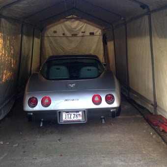 Classic Corvette in Portable Garage with Floor Jack - JT from Charlottesville, VA