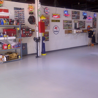 Garage with Neon Signs, Shelving, and Decor - roid from Kitchener, Ontario