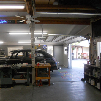 Classic Car Garage with Tools and Neon Sign - Plymouth Dennie from kennewick, wa