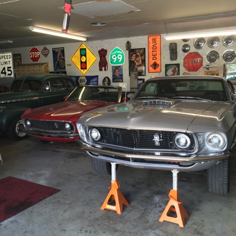 Classic Car Garage with Signs and Jack Stands - jokerhill from Bakersfield, ca