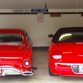 Classic and Modern Red Thunderbirds in Organized Garage - Bart from Pepper Pike, OH