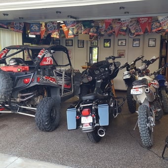 Garage With ATVs, Motorcycles, Decor and Tools - Christopher Rohner from Fullerton, CA