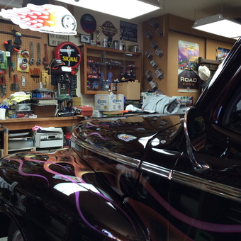 Classic Car with Flame Paint and Garage Tools - Ed from Tumwater, WA