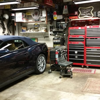 Garage with Camaro, Red Tool Chests, and Wall Signs - Michael from HAVERTOWN, PA