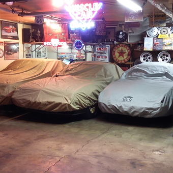Classic Cars with Covers and Neon Signs - Kinny from Omaha, Nebraska