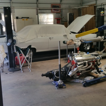Classic Car With Engine Hoist and Tools in Garage - Rich from Frostproof, FL