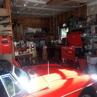 Classic Car and Organized Tools in Busy Garage - BK from Westmont, IL