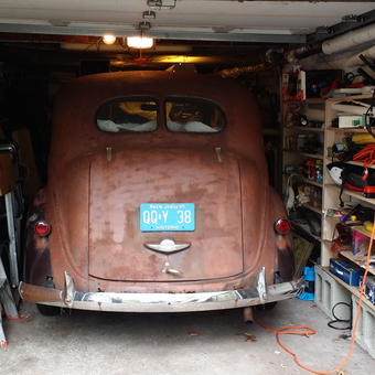 Classic Car in Organized Garage with Tools and Shelves - Uncle Rusty Roy from Bloomfield, NJ