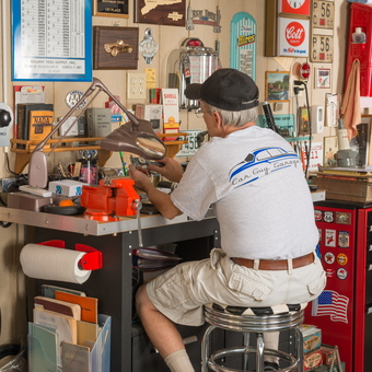 Vintage Garage Workspace with Decor and Tools - George from Bethel, CT