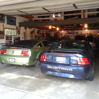 Garage With Mustangs, Wall Art, and Storage - Pete from Chanhassen, mn