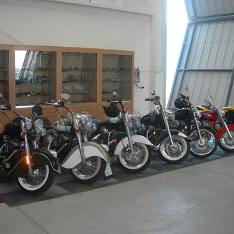 Classic Motorcycles Lined Up in Spacious Garage - T.J from Manhattan Beach, CA