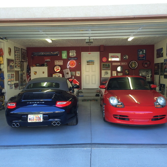 Porsche Garage with Wall Art and Hat Display - Ric from Salt Lake City, Utah