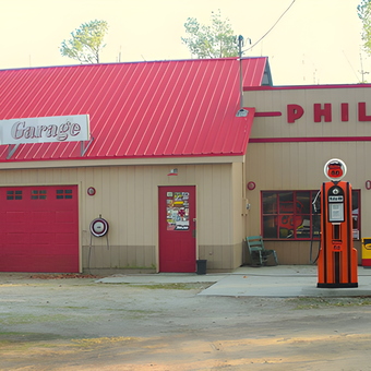 Vintage Garage With Phillips 66 Gas Pumps and Sign - Jim from Black Creek, NC