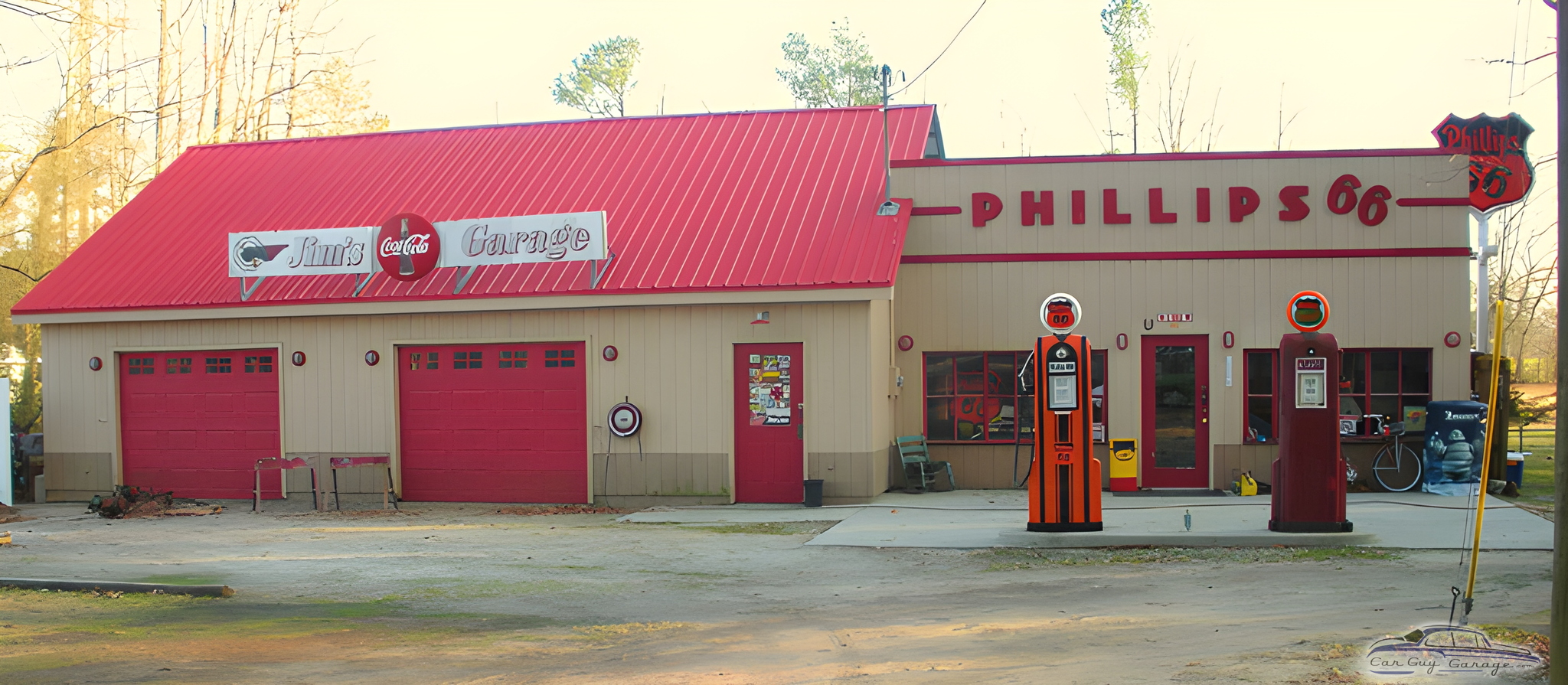 Vintage Garage With Phillips 66 Gas Pumps and Sign - Jim from Black Creek, NC