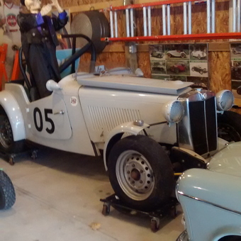 Classic Car on Dollies with Ladder and Posters - Tom from Malvern, OH