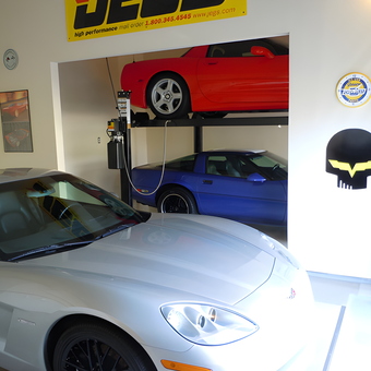 Garage With Car Lift, Three Corvettes, Wall Art - Jason from Huntington, MD