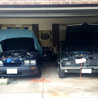 Classic Cars with Open Hoods and Tools in Garage - sjrdcr from Reisterstown, MD