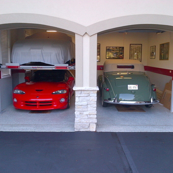 Two Car Garage with Car Lift and Classic Cars - Bob Allen from Belvidere, IL