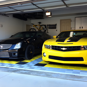 Garage with Classic Cars, Modular Flooring, Cabinets - Rob from Rochester, MI