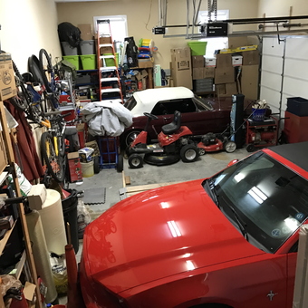 Organized Garage with Bikes, Tools, and Cars - Fred from Madison, Al