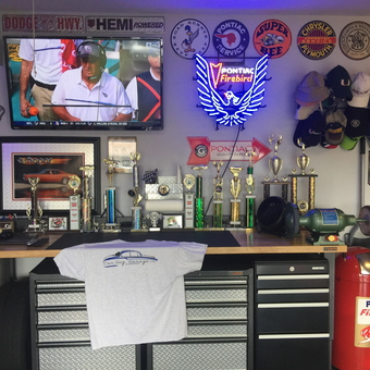 Garage with Neon Signs, Tool Cabinets, and Trophies - Wally from Coral Springs, Florida