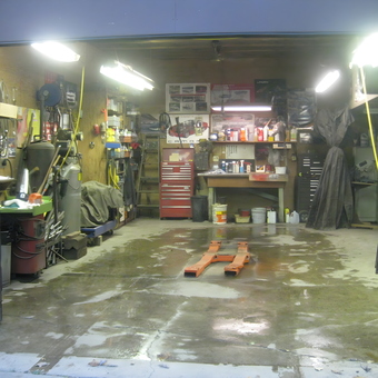 Organized garage with tool chests and car lift - Motor City Mike from Ann Arbor, MI