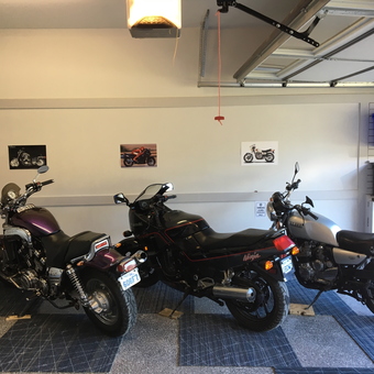Three Classic Motorcycles in Clean Garage - Dave from Ottawa, Ontario