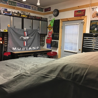 Mustang Decor Garage with Tool Storage and Signs - PPP from Monticello, MN