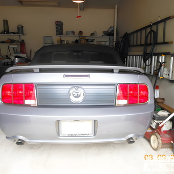 Organized garage with Mustang, shelves, and tools - James Wilson from Graham, North Carolina