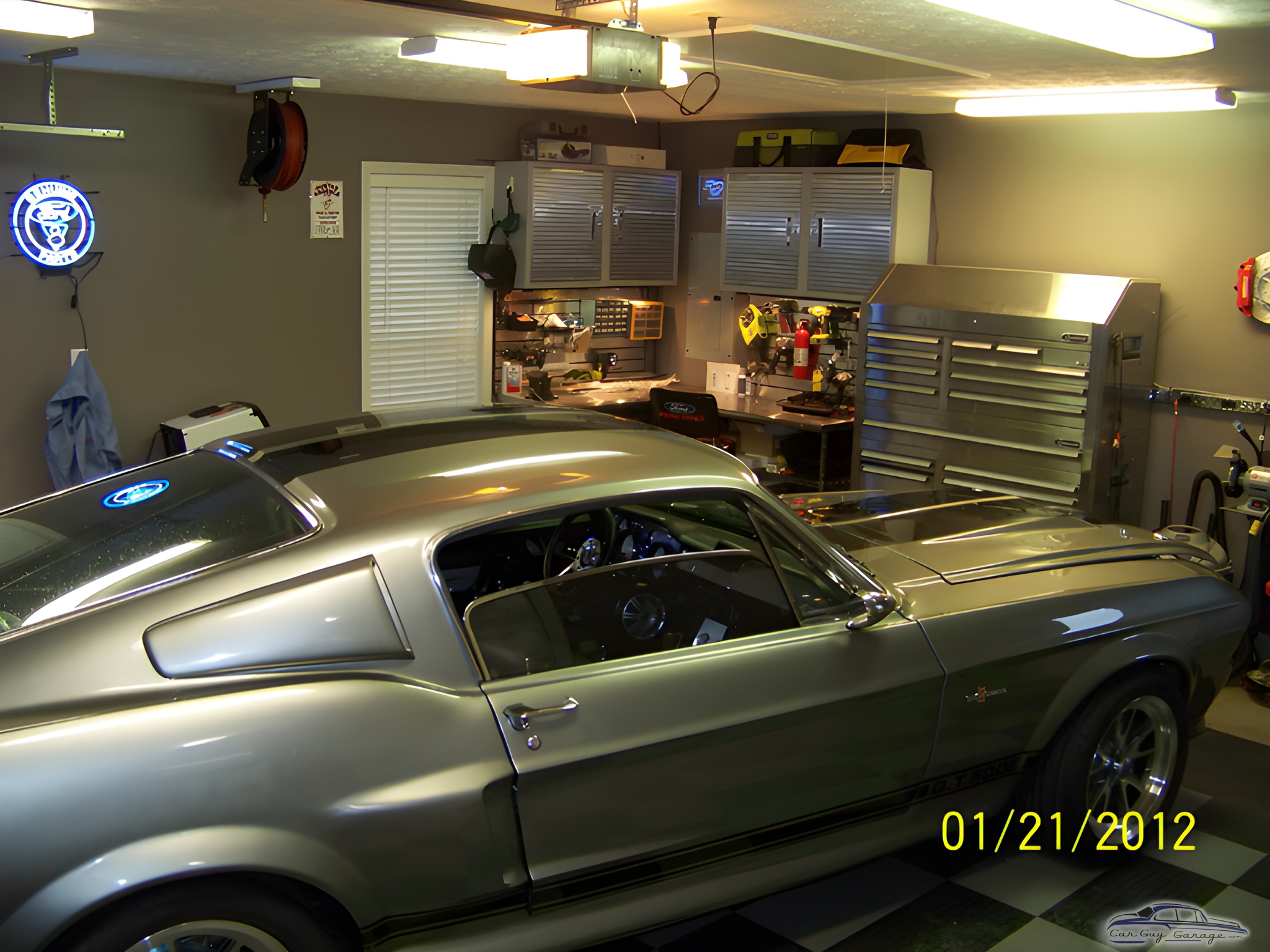 Classic car, metal cabinets, and tool chest in garage - James from Montgomery, AL