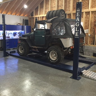 4-Post Car Lift and Workshop Cabinets - Rocky71 from Dolgeville, New York