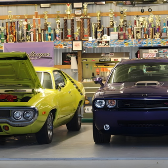 Classic and Modern Dodge Cars with Trophies - 1BADHEMI from Cambridge, Maryland