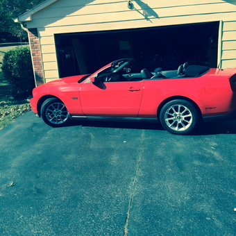 Red Convertible Mustang Parked Outside Residential Garage - Tom from Nashville, TN