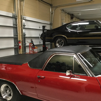 Classic Cars on Garage Lift with Tools - Tom from Polk City, Florida