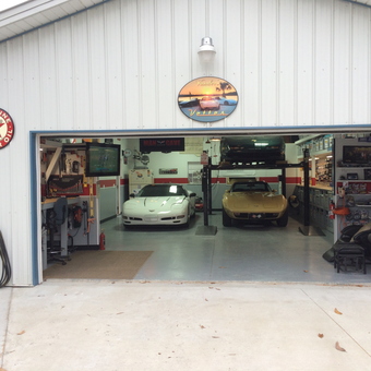 Corvette Garage with Car Lift and Tools - Vander's Vettes from Panama City, FL