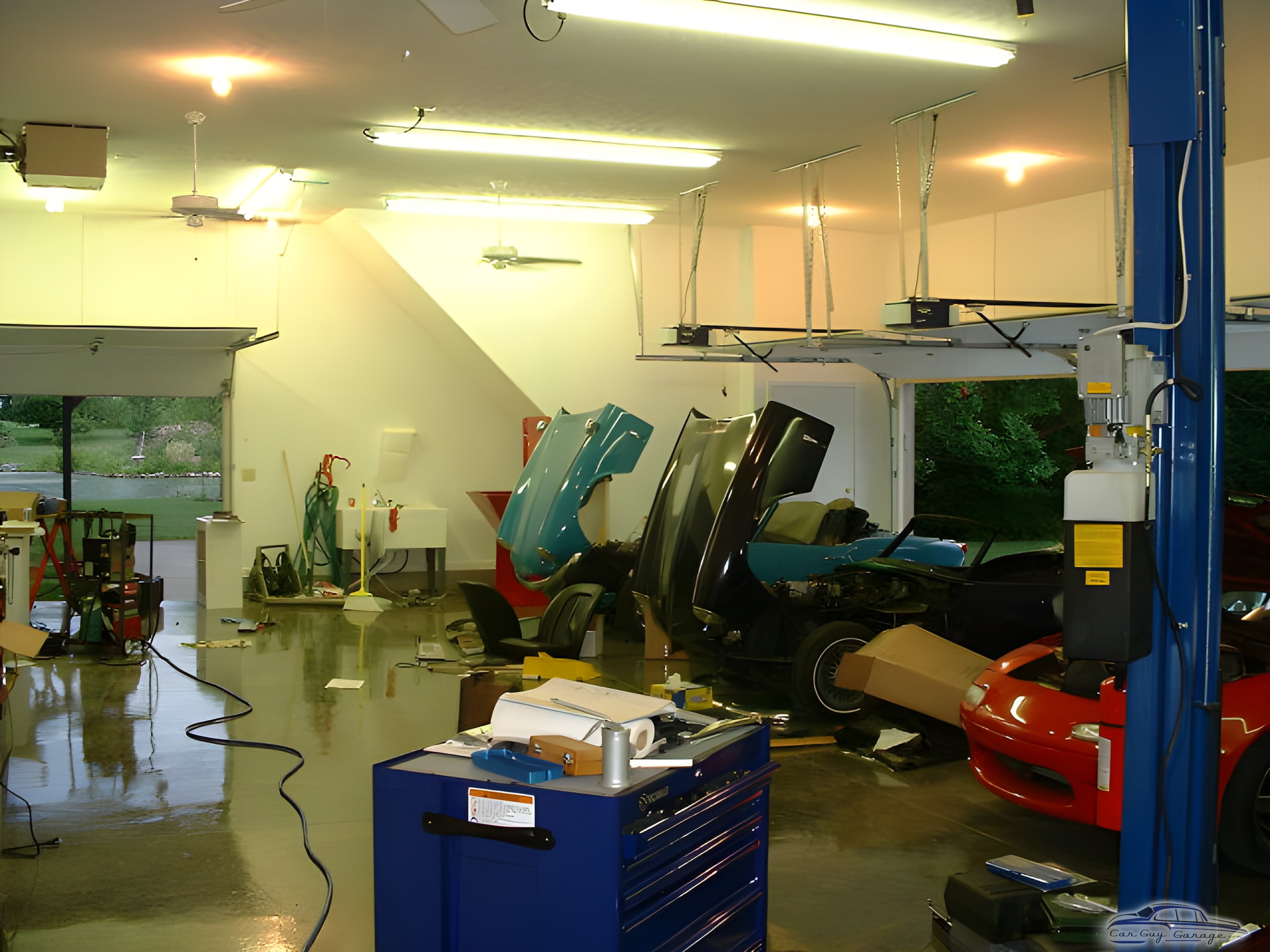 Organized garage with car lifts and tool cabinets - Mike Ross from Waynesville, OH