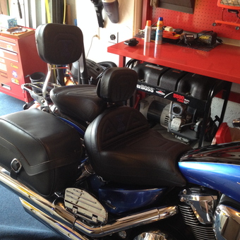 Motorcycle with Saddlebags and Red Tool Chest - jeffry Cleary from boca raton, florida