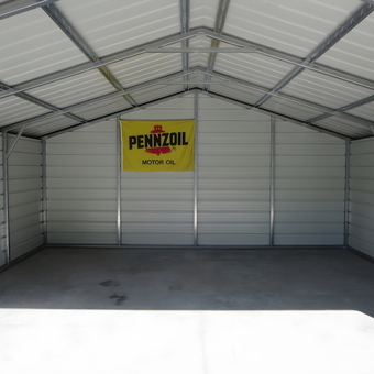 Steel Garage Interior With Pennzoil Banner - RT from Titusville, FL