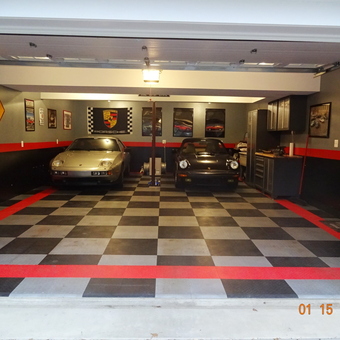 Checkerboard Garage Flooring and Cabinets - Todd from Arlington, VA