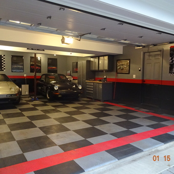 Checkerboard Garage Flooring and Cabinets - Todd from Arlington, VA