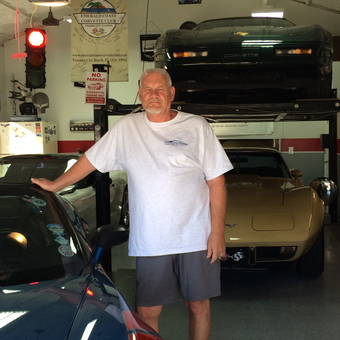 Corvette Garage with Car Lift and Decor - Vander's Vettes from Panama City, FL