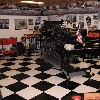 Checkered Garage Floor, Tool Chests, Motorcycle - Tony Scott from New Lenox, IL