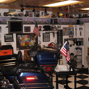 Motorcycle Garage with Toolboxes and Decor - Tony Scott from New Lenox, IL
