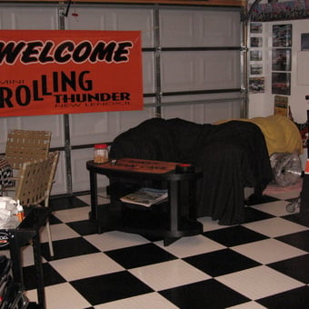 Checkered Garage Flooring and Decor Display - Tony Scott from New Lenox, IL
