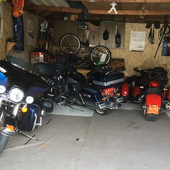 Motorcycle Garage with Tools and Wall Decor - Gooie from London, ONT.