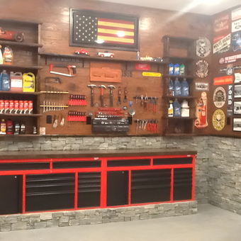 Organized Garage Wall With Tools and Cabinets - RALPH from DANBURY, CONN