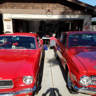 Classic Red Muscle Cars and Retro Garage Decor - Tom from Corona, CA
